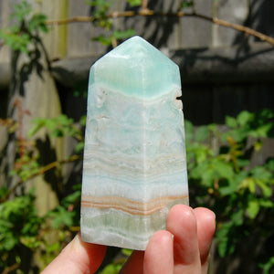 Caribbean Blue Calcite Crystal Tower