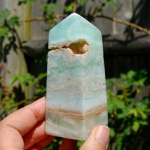 Caribbean Blue Calcite Crystal Tower