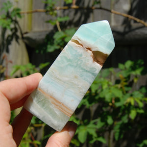 Caribbean Blue Calcite Crystal Tower