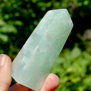 Caribbean Blue Calcite Crystal Tower