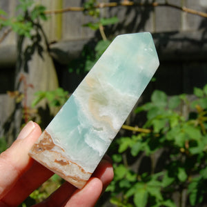 Caribbean Blue Calcite Crystal Tower