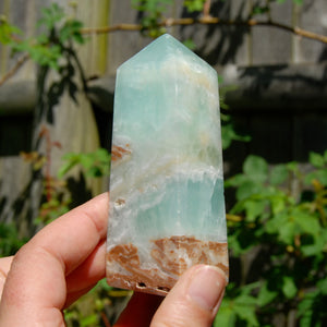 Caribbean Blue Calcite Crystal Tower