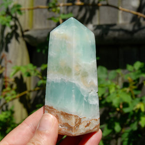 Caribbean Blue Calcite Crystal Tower