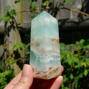 Caribbean Blue Calcite Crystal Tower