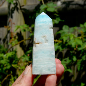 Caribbean Blue Calcite Crystal Tower