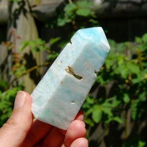 Caribbean Blue Calcite Crystal Tower