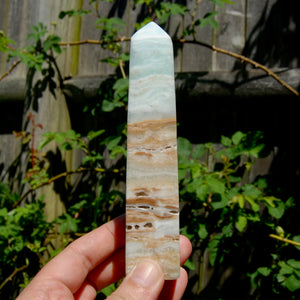 XL Caribbean Blue Calcite Crystal Tower