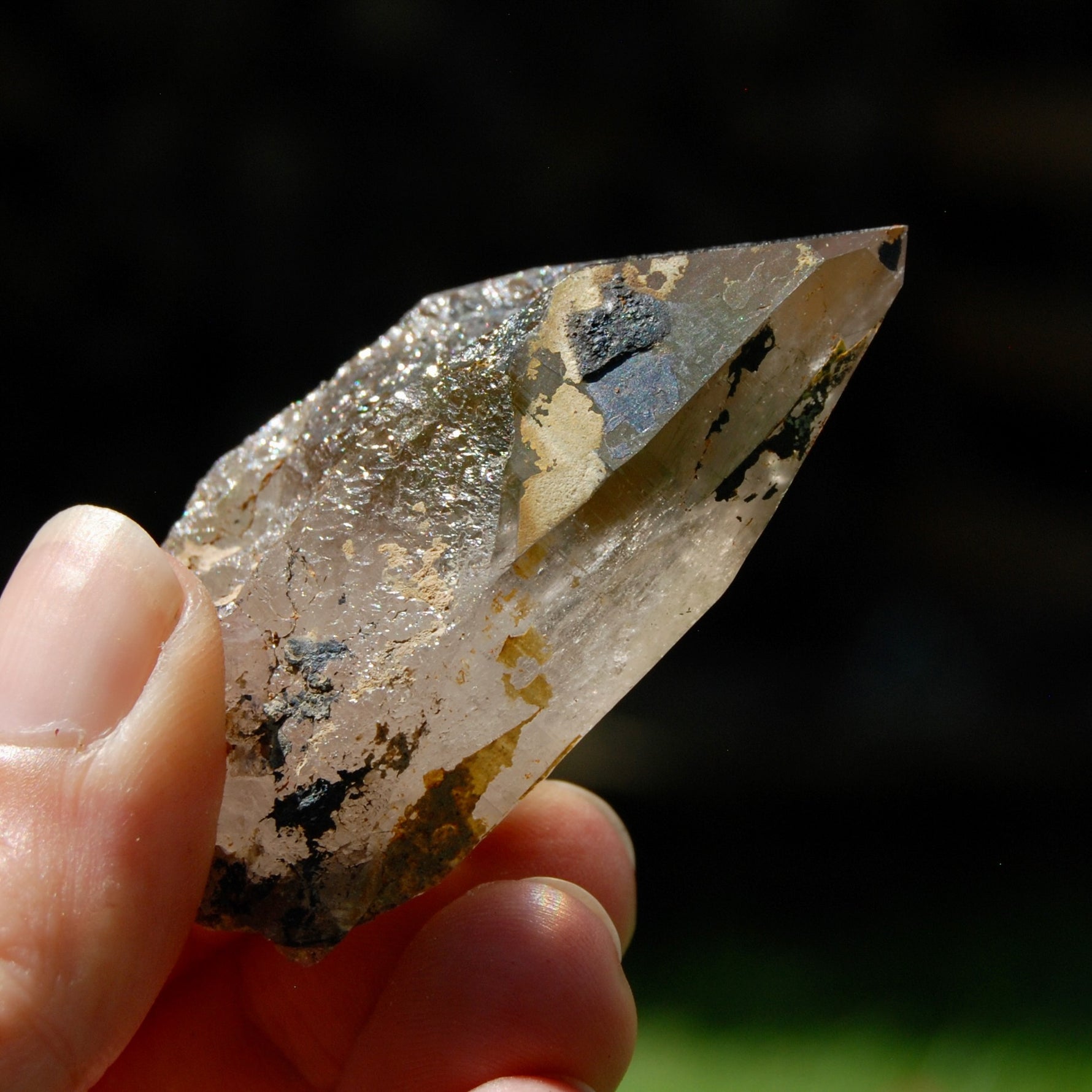 Raw Smoky Quartz Crystal Point, Akashic Lines, Malawi