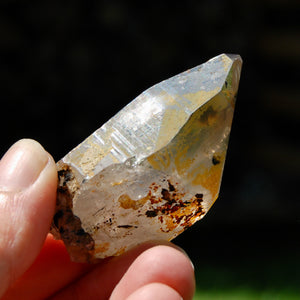 Raw Smoky Quartz Crystal Point, Akashic Lines, Malawi