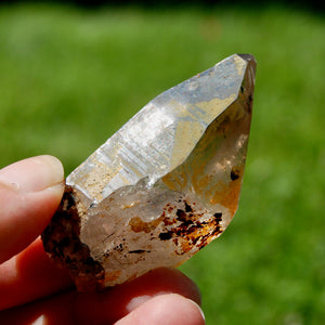 Raw Smoky Quartz Crystal Point, Akashic Lines, Malawi