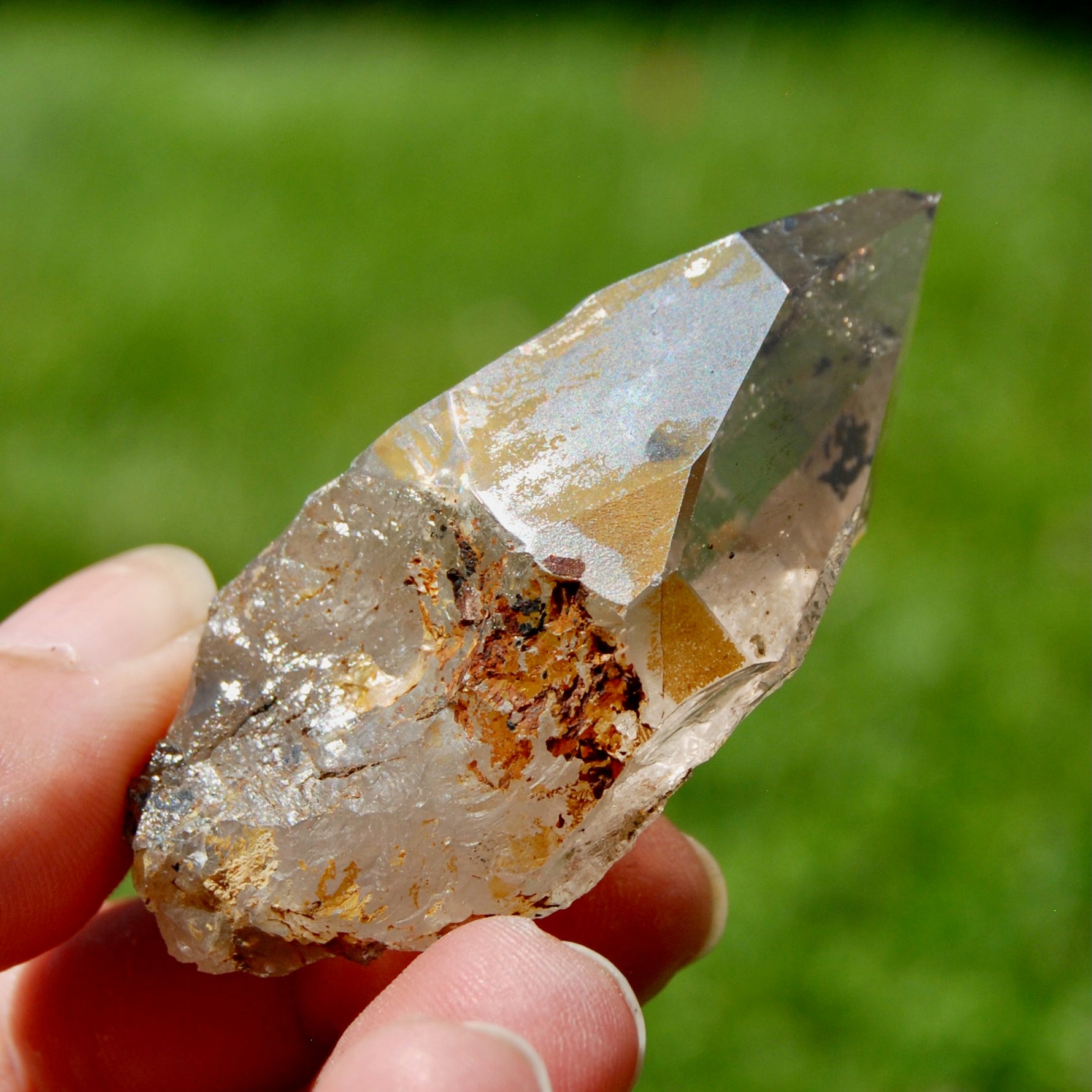 Raw Smoky Quartz Crystal Point, Akashic Lines, Malawi