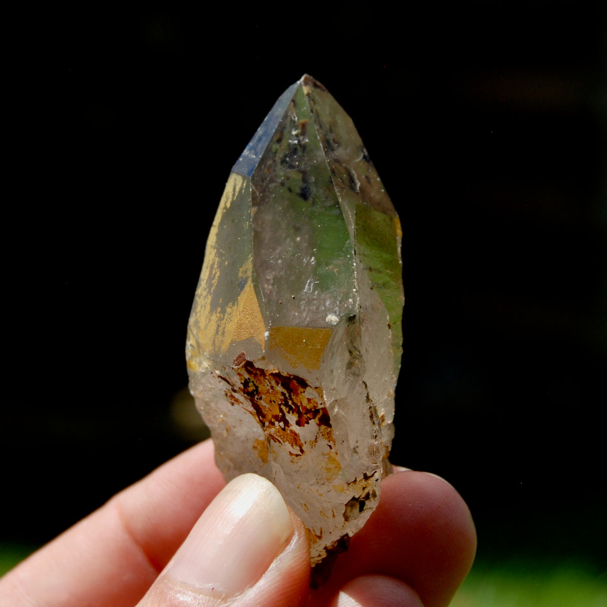 Raw Smoky Quartz Crystal Point, Akashic Lines, Malawi