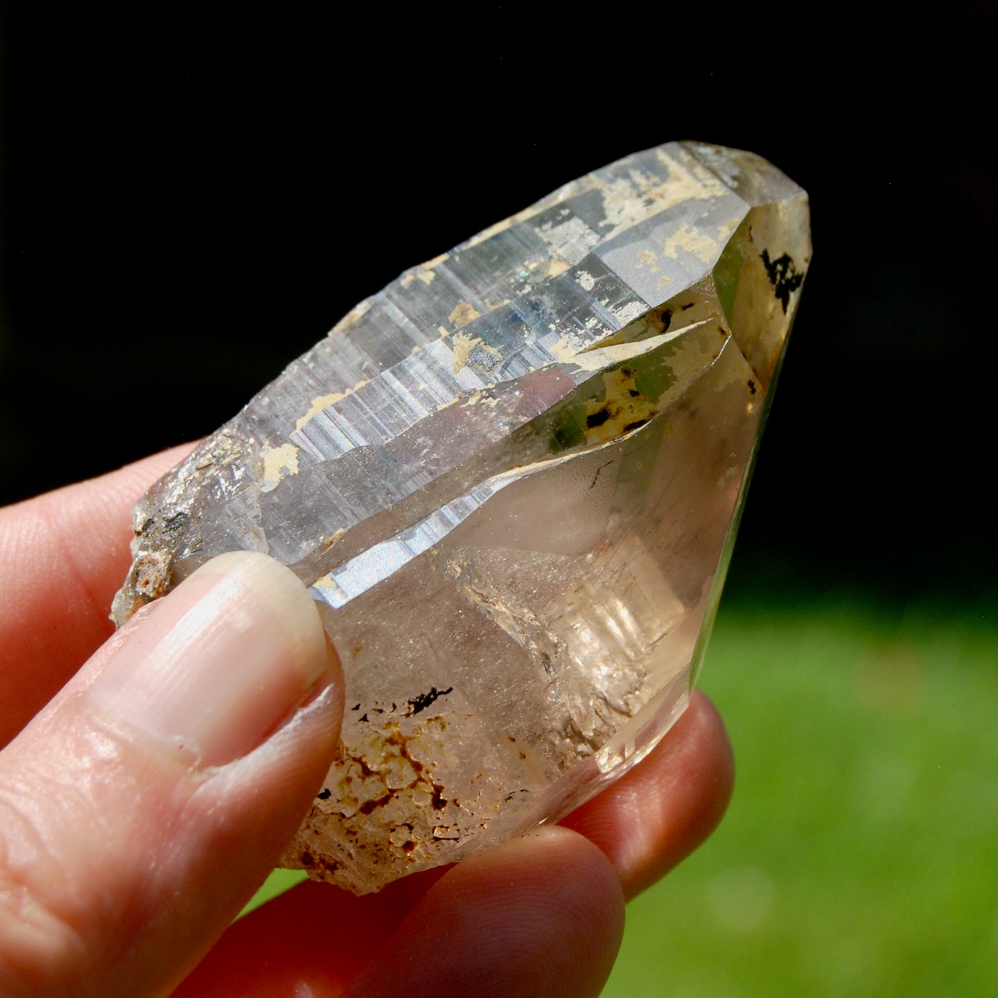 Rainbow Filled Smoky Quartz Crystal Cathedral, Akashic Lines, Malawi