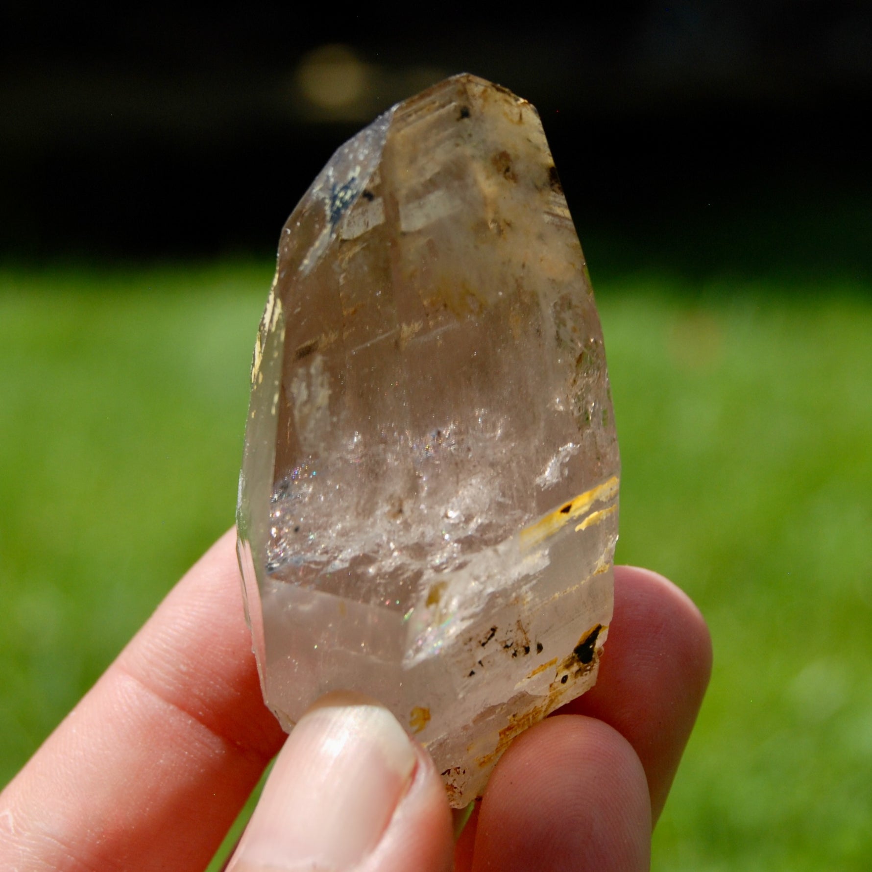 Rainbow Filled Smoky Quartz Crystal Cathedral, Akashic Lines, Malawi