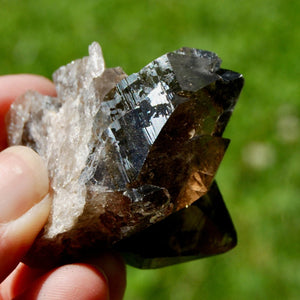 ET Tantric Twin Smoky Quartz Crystal Stabrary Cluster