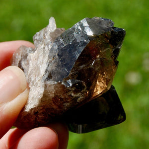 ET Tantric Twin Smoky Quartz Crystal Stabrary Cluster