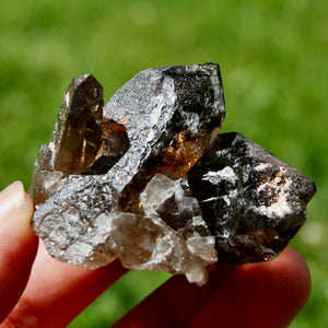 ET Tantric Twin Smoky Quartz Crystal Stabrary Cluster