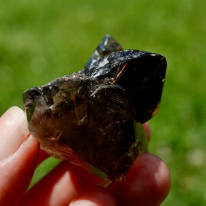 ET Tantric Twin Smoky Quartz Crystal Stabrary Cluster