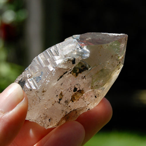 Rainbow Filled Smoky Quartz Crystal Cathedral Point, Akashic Lines, Malawi