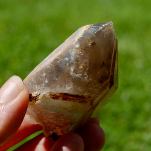 Rainbow Filled Tantric Twin Smoky Quartz Crystal Stabrary, Akashic Lines, Malawi