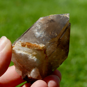 Rainbow Filled Tantric Twin Smoky Quartz Crystal Stabrary, Akashic Lines, Malawi