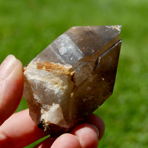 Rainbow Filled Tantric Twin Smoky Quartz Crystal Stabrary, Akashic Lines, Malawi