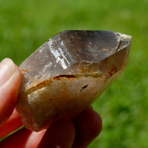 Rainbow Filled Tantric Twin Smoky Quartz Crystal Stabrary, Akashic Lines, Malawi