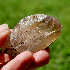 Tantric Triplet Twin Smoky Quartz Crystal Cathedral Starbrary, Akashic Lines, Malawi