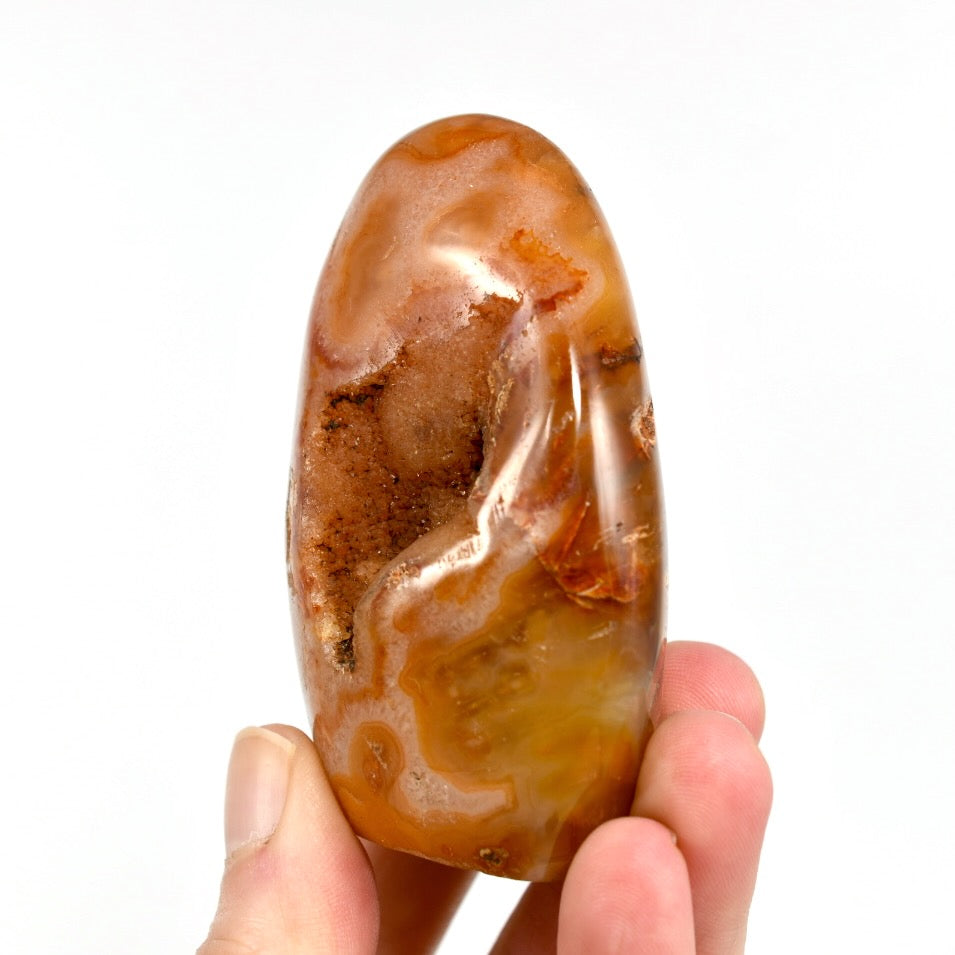 Orbicular Carnelian Agate Crystal Freeform Tower