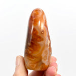 Orbicular Carnelian Agate Crystal Freeform Tower
