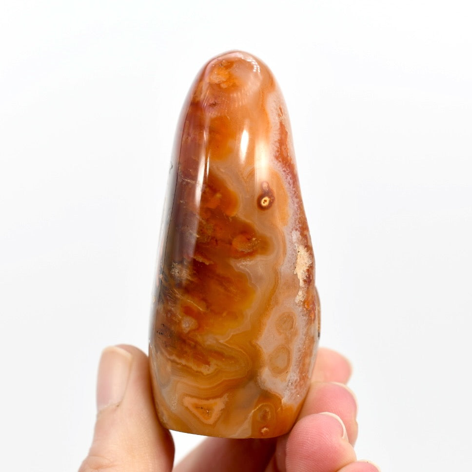 Orbicular Carnelian Agate Crystal Freeform Tower