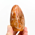 Orbicular Carnelian Agate Crystal Freeform Tower