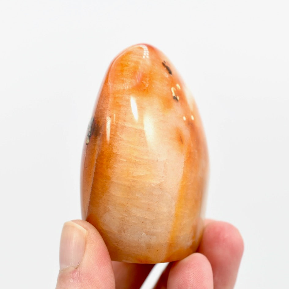 Orbicular Carnelian Agate Crystal Freeform Tower