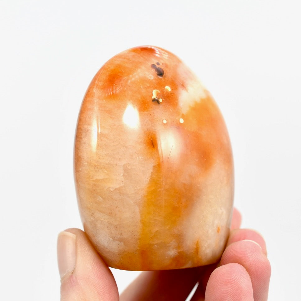 Orbicular Carnelian Agate Crystal Freeform Tower