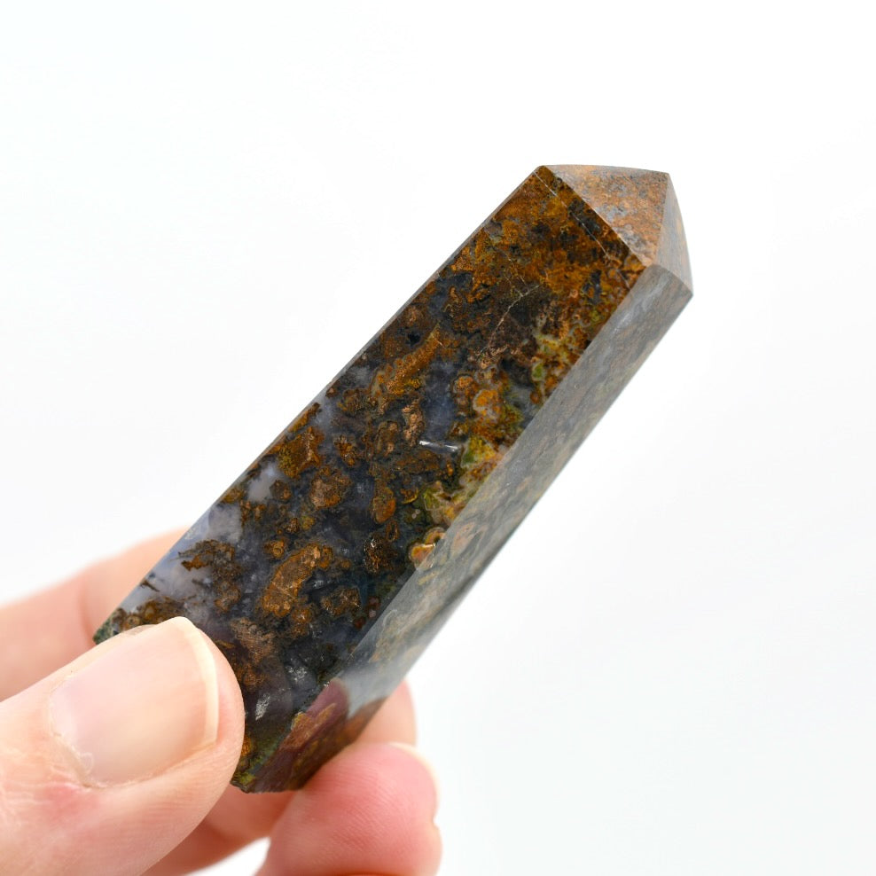 Moss Agate Crystal Tower