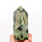 Botryoidal Prehnite Epidote Crystal Tower