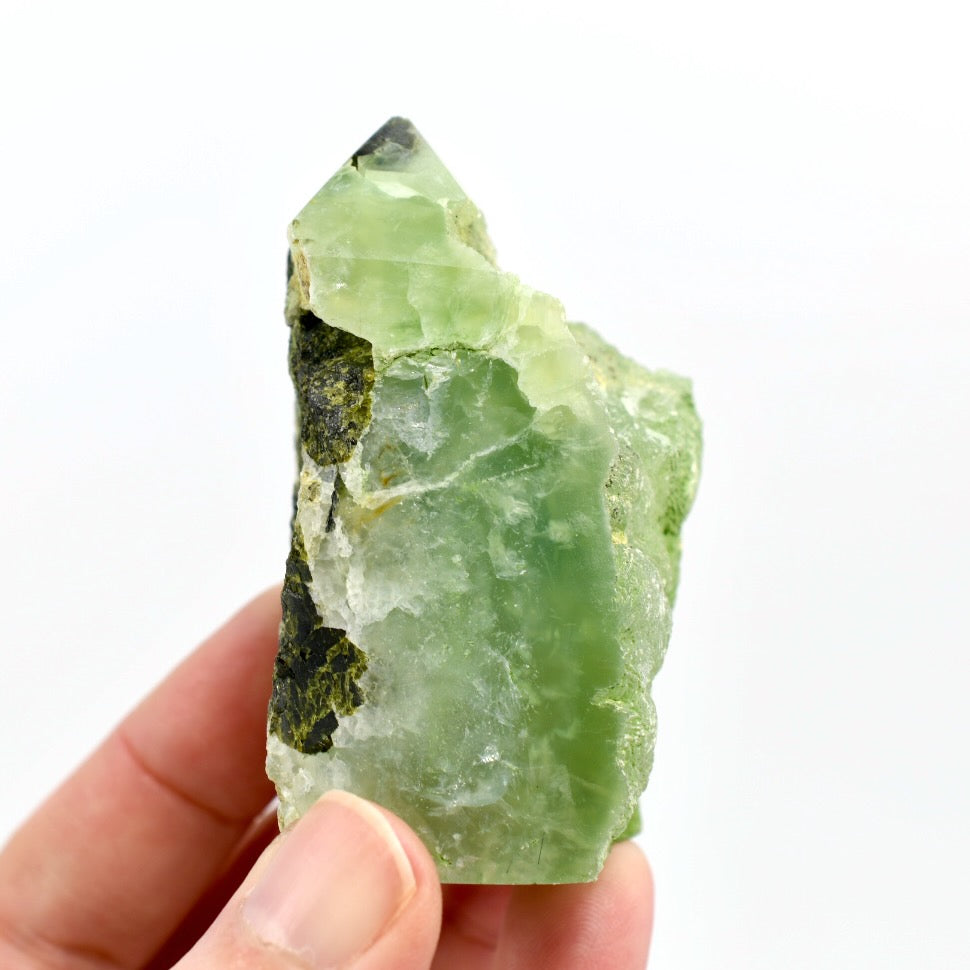 Botryoidal Prehnite Epidote Crystal Tower