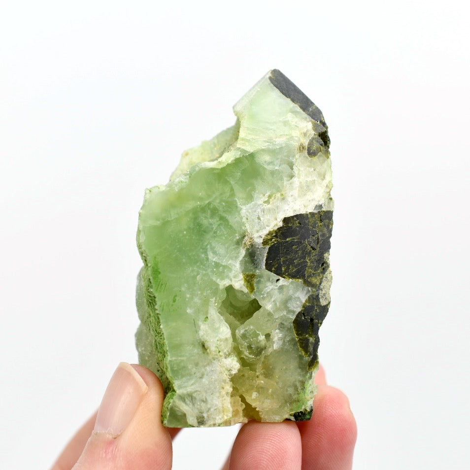 Botryoidal Prehnite Epidote Crystal Tower