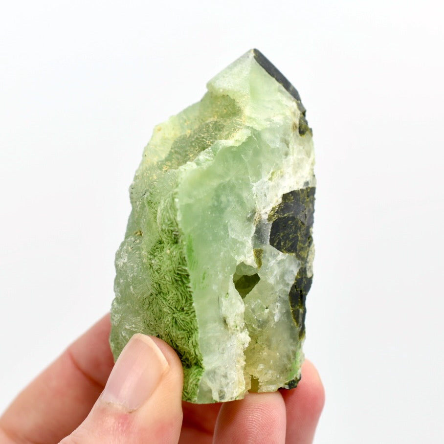 Botryoidal Prehnite Epidote Crystal Tower