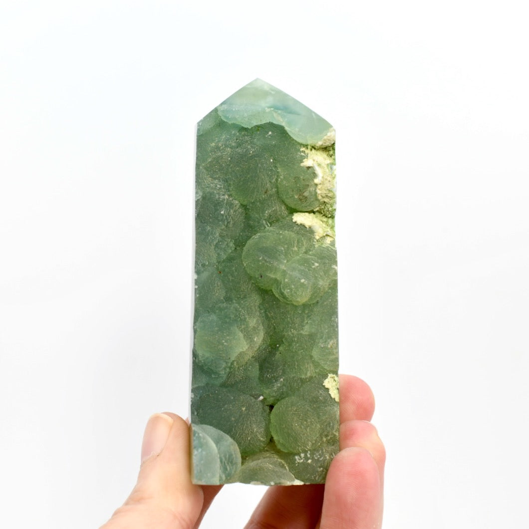 Botryoidal Prehnite Epidote Crystal Tower