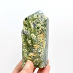 Botryoidal Prehnite Epidote Crystal Tower