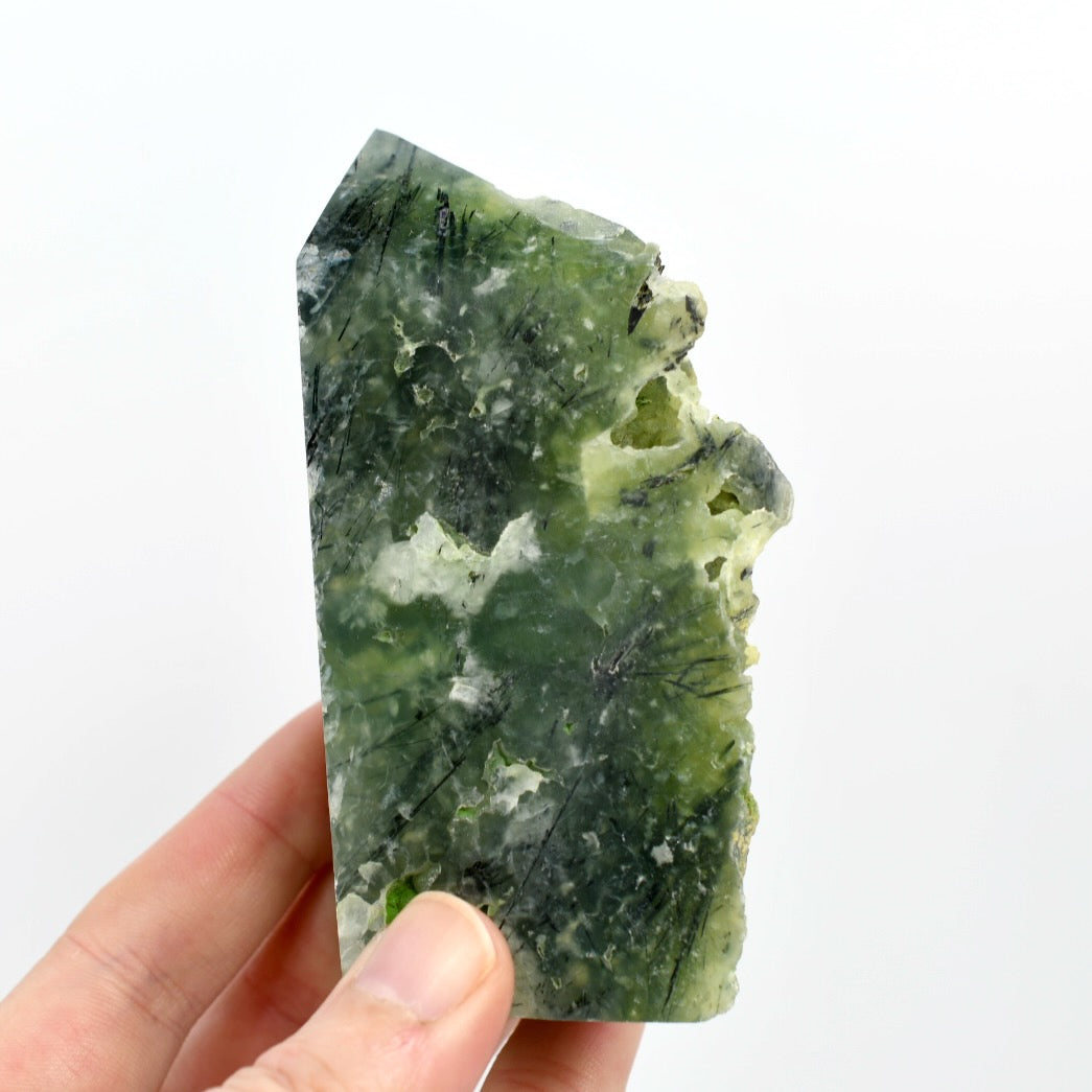 Botryoidal Prehnite Epidote Crystal Tower