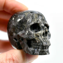 Load image into Gallery viewer, 2in Mystic Merlinite Indigo Gabbro Crystal Skull Realistic
