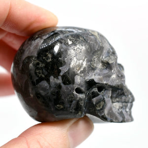 2in Mystic Merlinite Indigo Gabbro Crystal Skull Realistic