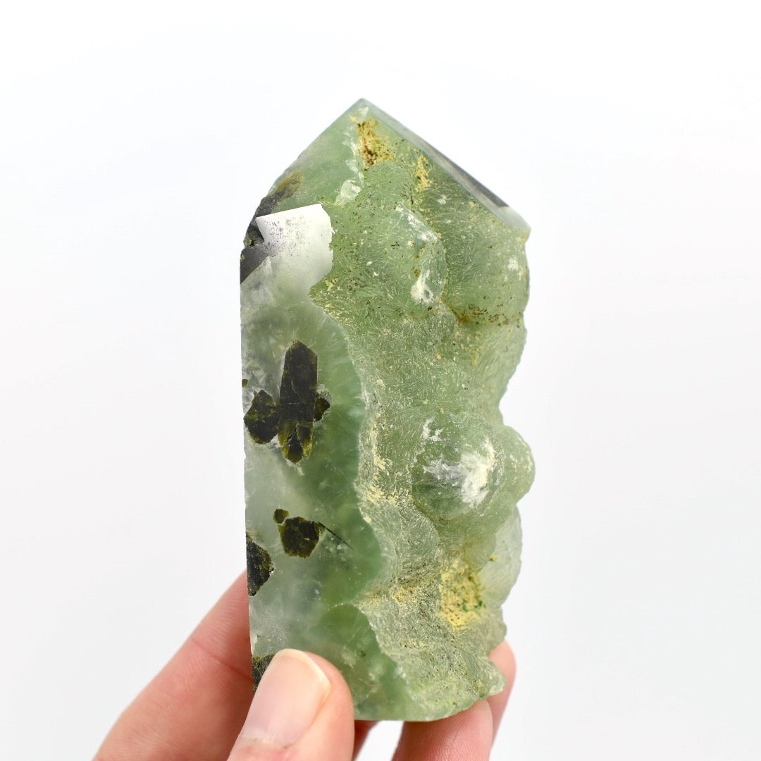 Botryoidal Prehnite Epidote Crystal Tower