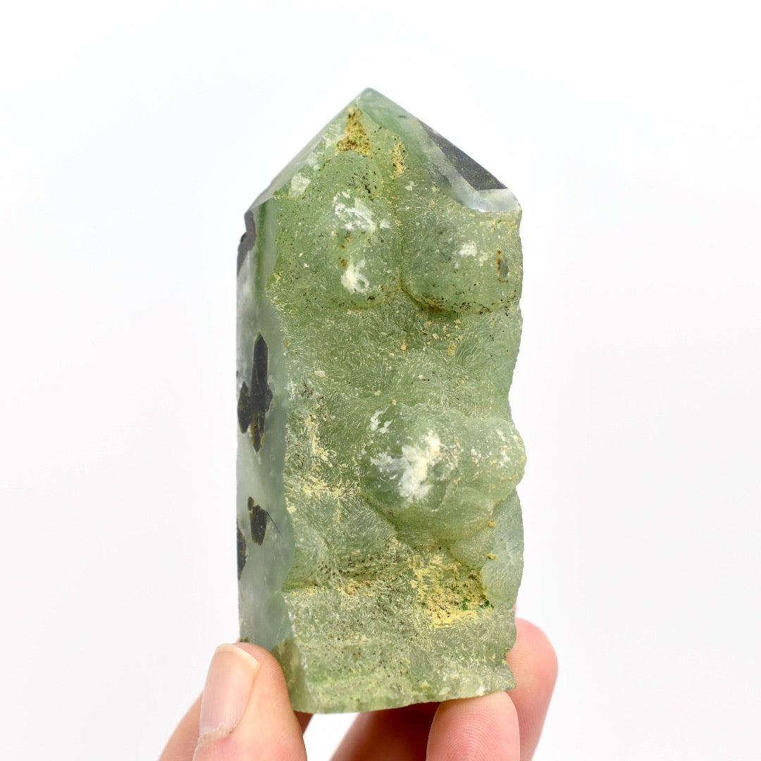 Botryoidal Prehnite Epidote Crystal Tower