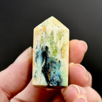 Blue Opalized Petrified Wood Copper Tower
