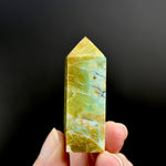 Blue Opalized Petrified Wood Copper Tower, Blue Opal Wood Tower