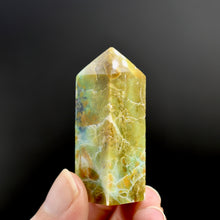 Load image into Gallery viewer, Blue Opalized Petrified Wood Copper Tower, Blue Opal Wood Tower

