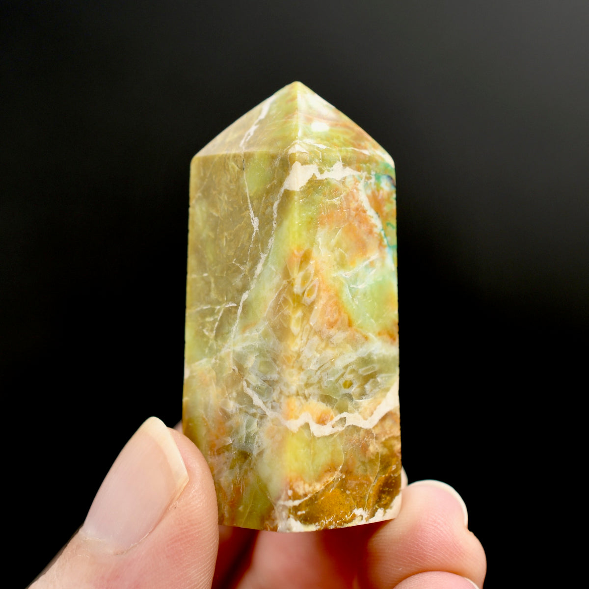 Blue Opalized Petrified Wood Tower, Blue Opal Wood